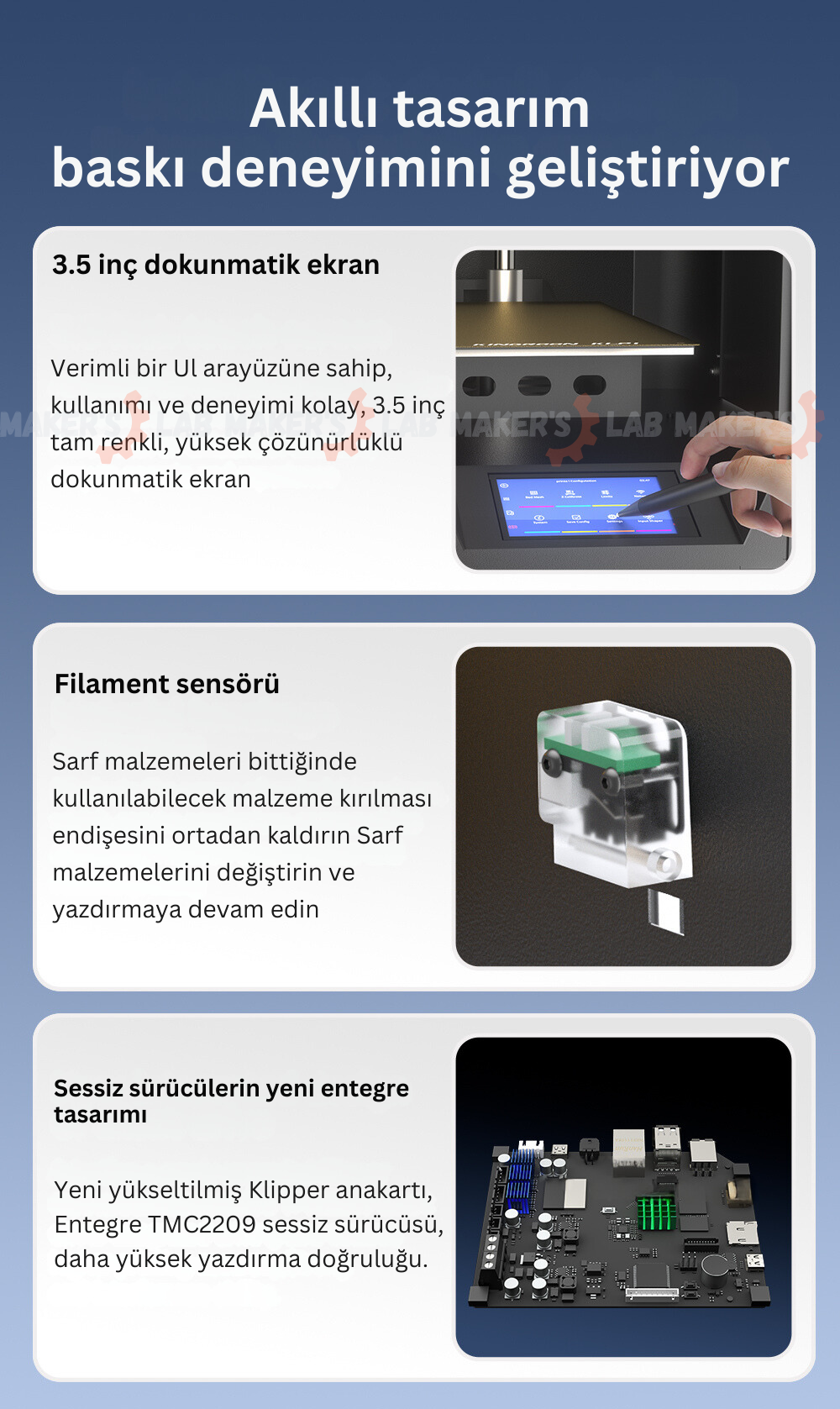 Kingroon KLP1 230 CoreXY Yazıcı - smart features