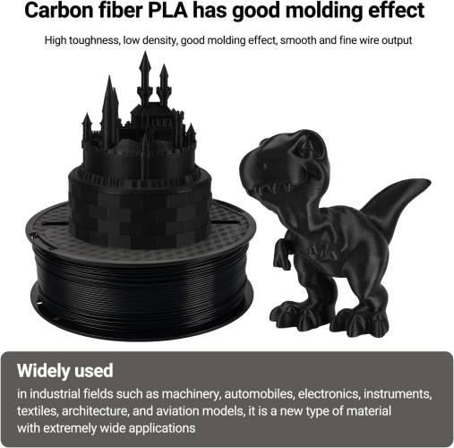 Kingroon Carbon Fiber PLA Siyah Filament - 1.75mm - 1Kg - 1