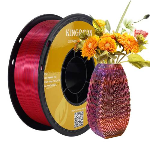 Kingroon PLA Silk üçlü renk Filament - Kırmızı Altın Mavi - 1,75 - 1KG - 0