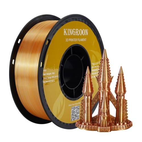 Kingroon PLA Silk üçlü renk Filament - Altın Gümüş Bakır -1.75 - 1KG - 0