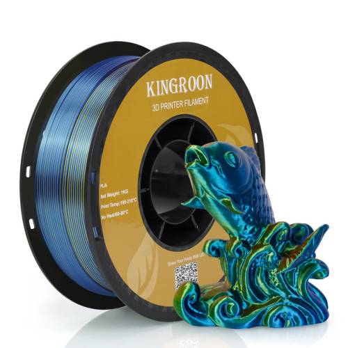 Kingroon PLA Silk üçlü renk Filament - Kırmızı Mavi Sarı - 1.75 - 1KG - 0