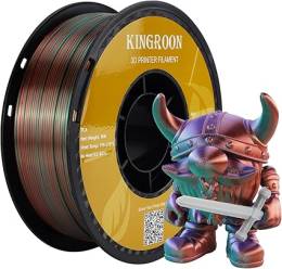 Kingroon PLA Silk üçlü renk Filament - Yeşil Mor Bakır -1.75 - 1KG 