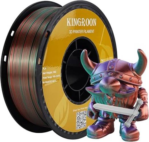 Kingroon PLA Silk üçlü renk Filament - Yeşil Mor Bakır -1.75 - 1KG - 0